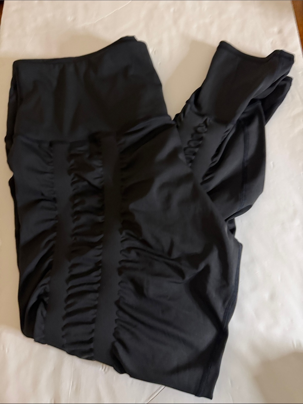 SKINNIFY  Black Ruched High-Waist Leggings